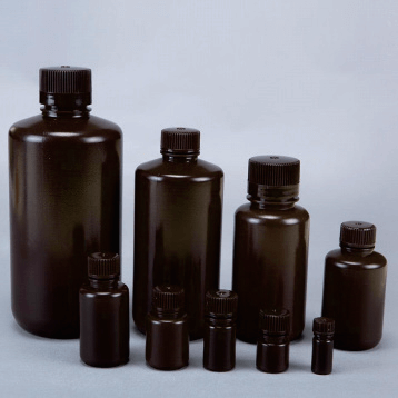 4-Full range of brown HDPE narrow mouth reagent bottles