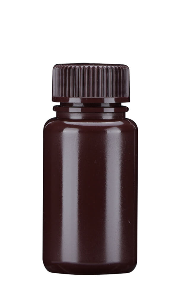 6-Product number 611012 250ml brown HDPE wide mouth reagent bottle