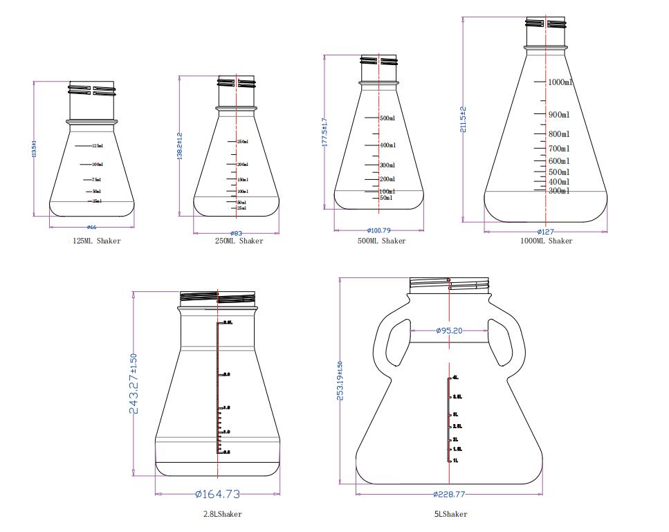 Conical culture flask shaker Specifications